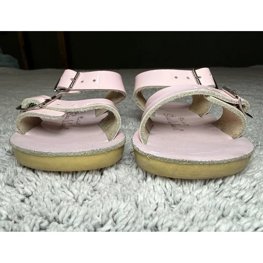 Sun-San Sea Wees Saltwater Sandals Shiny Pink Patent Leather Baby Toddler Size 3
